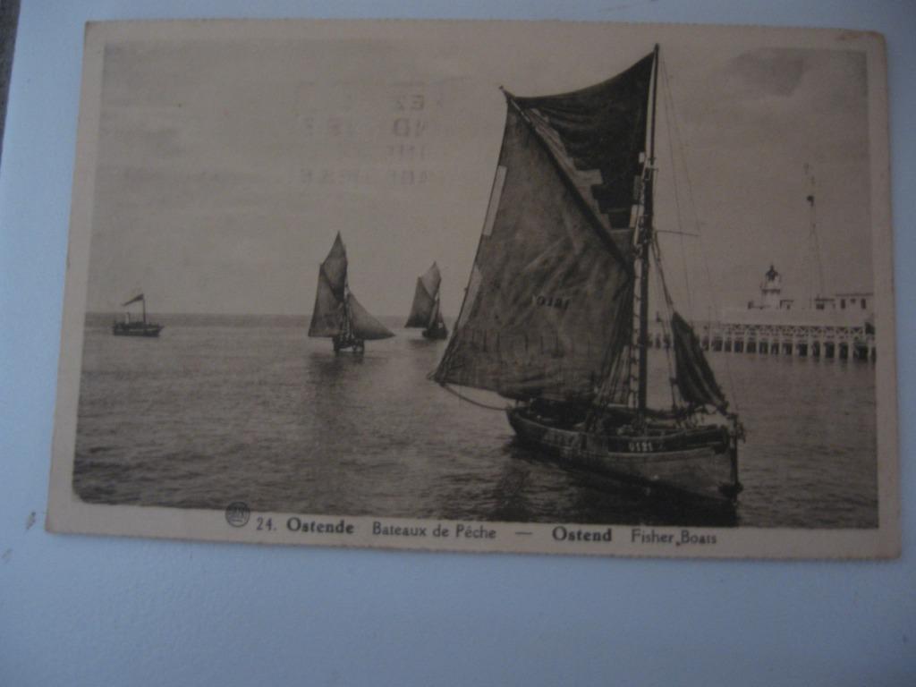 Ostende Bâteaux de pêche., timbrée du 07/08/1936. Etat impec, Enlèvement ou Envoi, 1920 à 1940, Affranchie, Flandre Occidentale