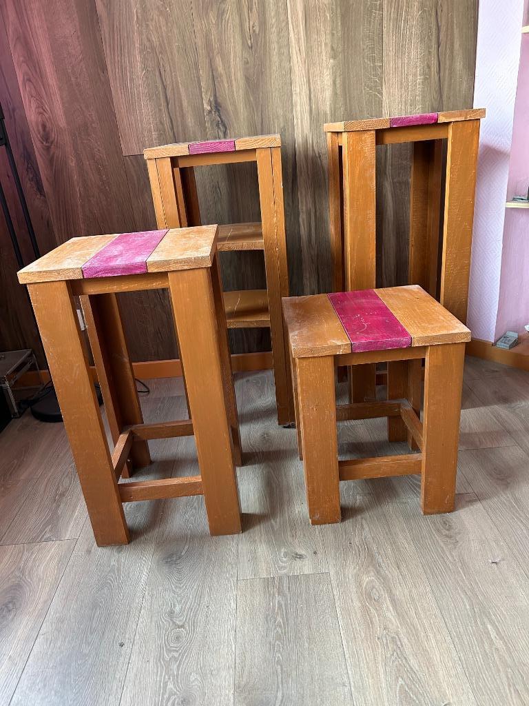 tabourets en bois, Ophalen, Gebruikt, Hout