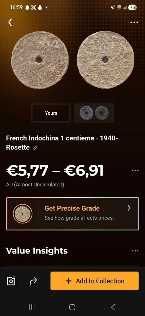 Franse Indochina 1940 Rosette, Postzegels en Munten, Munten en Bankbiljetten | Toebehoren, Ophalen