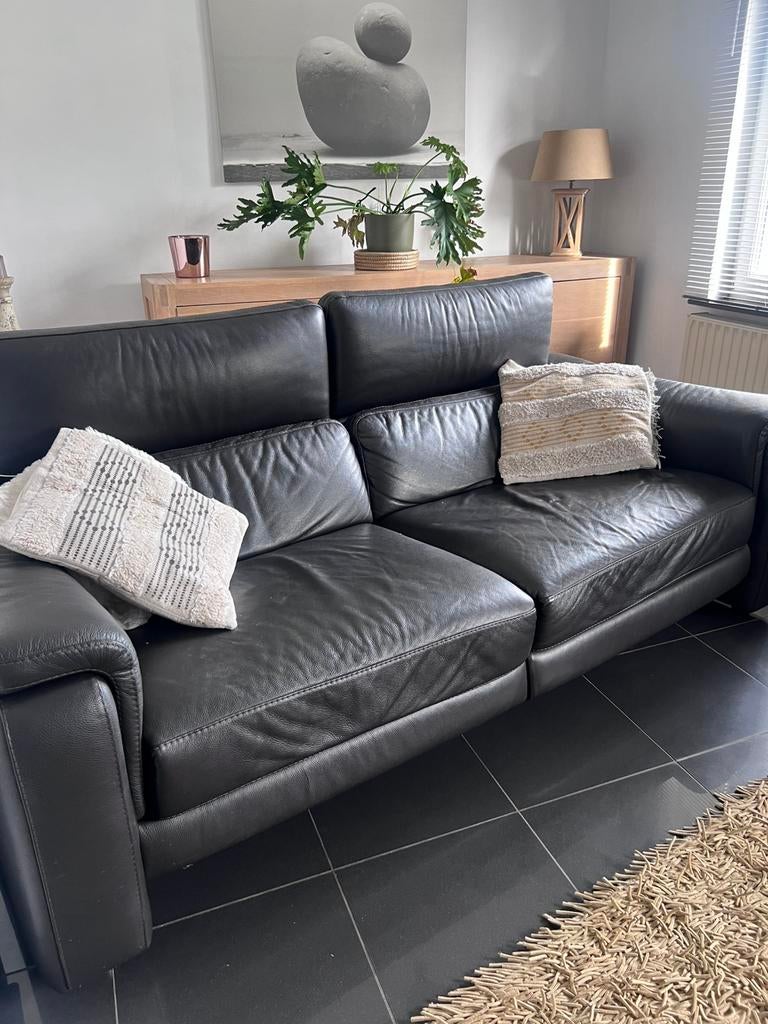 Lederen salon met relax 3zit+2 zit, Huis en Inrichting, Ophalen, Gebruikt