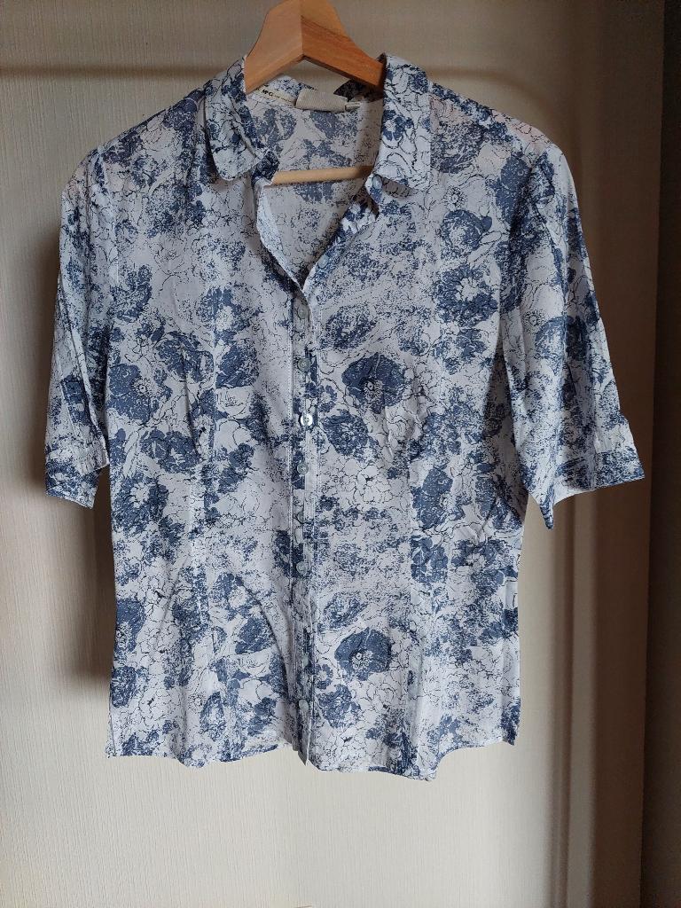 chemisier McGregor in zeer fijn katoen, korte mouwen, Kleding | Dames, Maat 38/40 (M), McGregor, Blauw, Ophalen of Verzenden