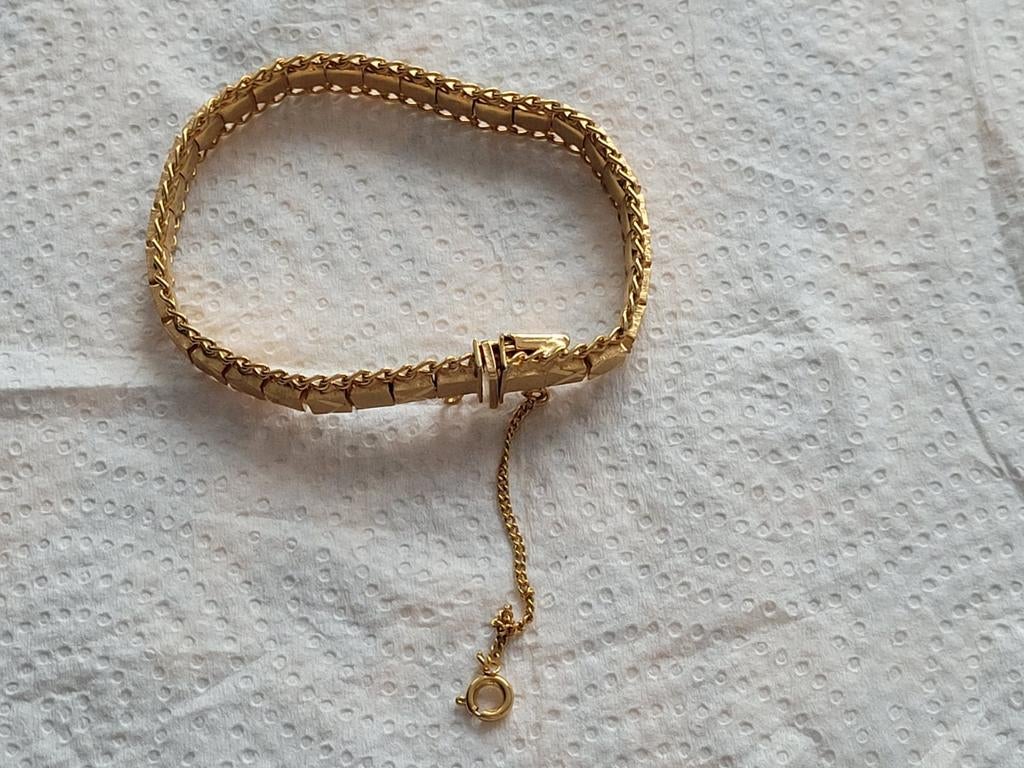 Vergulden 18k armband 19cm, Ophalen, Zo goed als nieuw, Goud, Goud