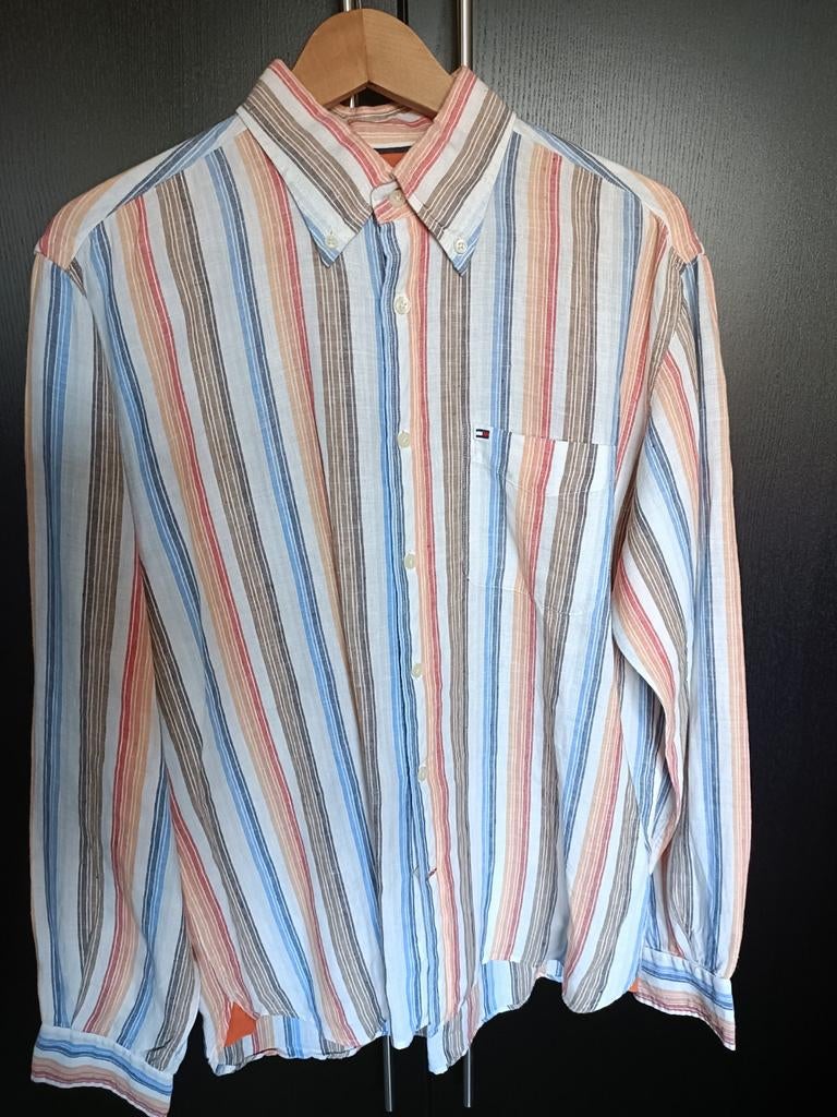 Chemise en lin Tommy Hilfiger taille L, XL, Tour de cou 41/42 (L), Enlèvement ou Envoi, Autres couleurs, Comme neuf