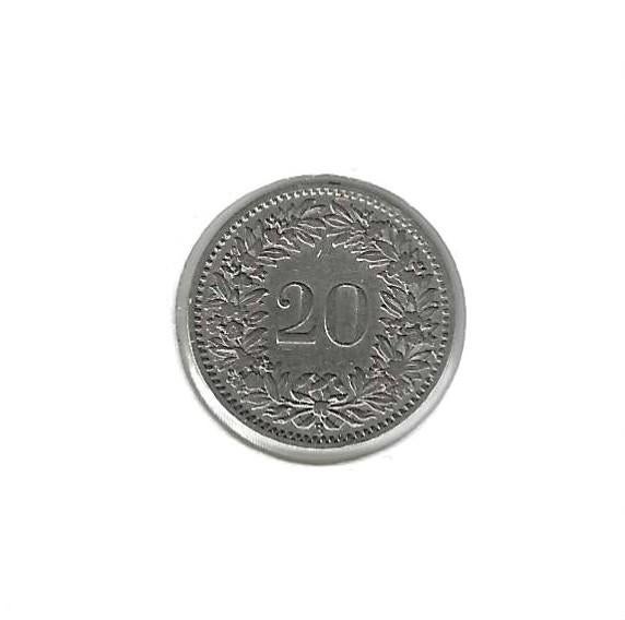 Zwitserland, 20 Rappen 1894 B., Ophalen of Verzenden, Overige landen, Losse munt