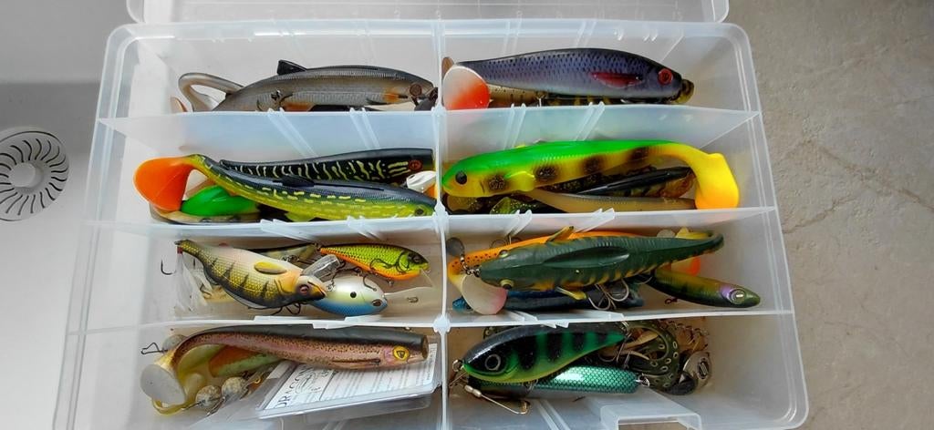 Hele doos vol snoek kunstaas, Watersport en Boten, Hengelsport | Roofvissen, Ophalen