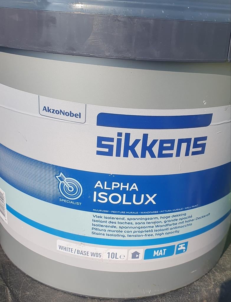 Sikkens Alpha Isolux - Blanc - 10 L   MAT, Bricolage & Construction, Peinture, Vernis & Laque, Enlèvement