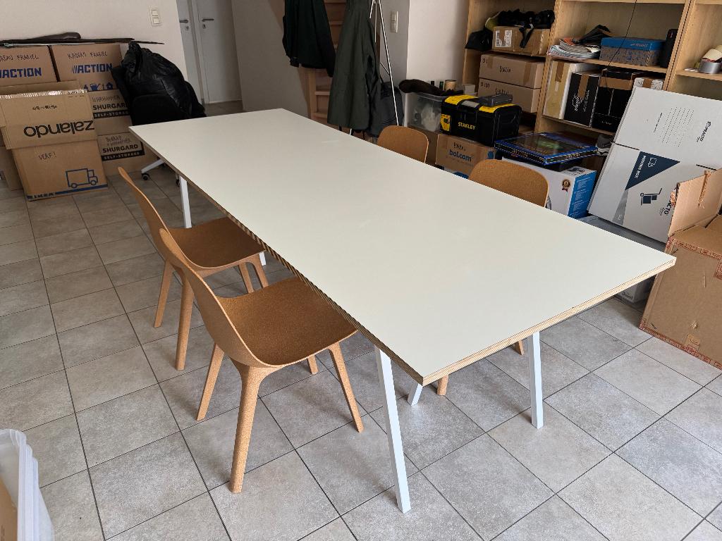 Hay Loop Stand tafel wit 250x93, Ophalen, Gebruikt, Overige houtsoorten, 200 cm of meer