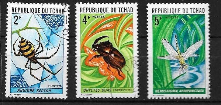 Timbres animaux insectes Tchad, Envoi, Affranchi