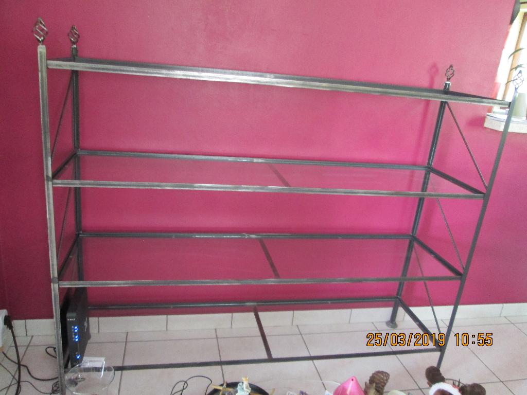 Etagère design en métal et en verre., Enlèvement, Neuf