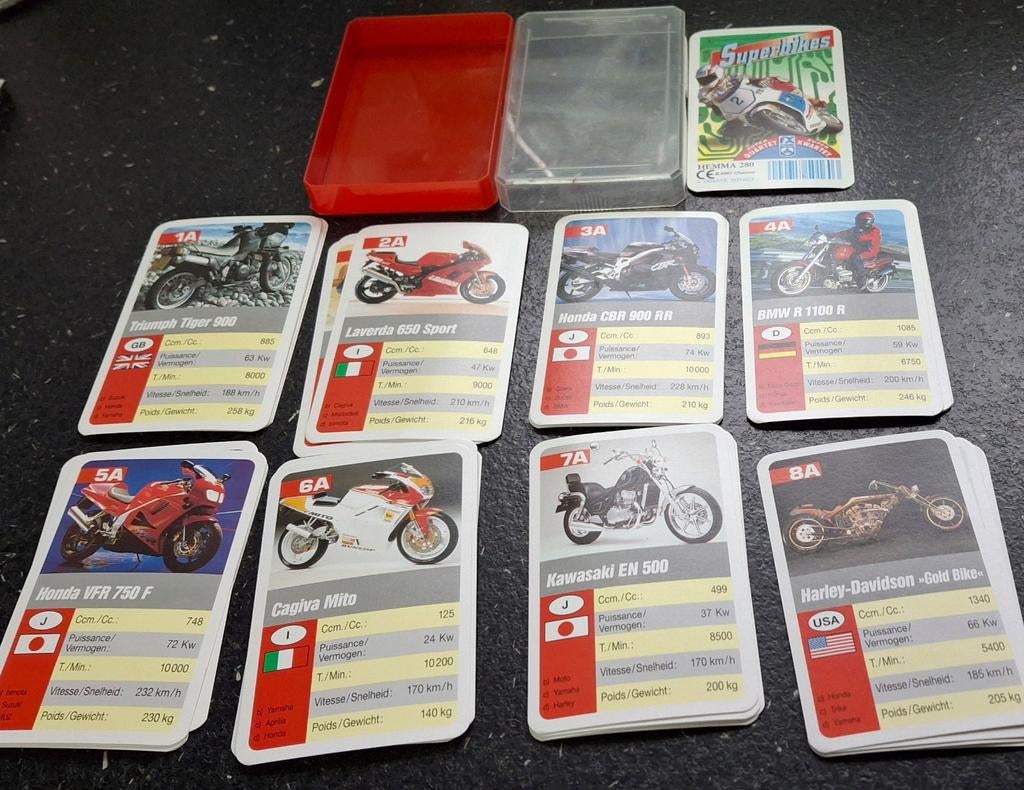 Quatuor de motos Hemma 280 Superbikes Honda BMW Kawasaki Lav, Enlèvement ou Envoi, Comme neuf, Jeu(x) des sept familles