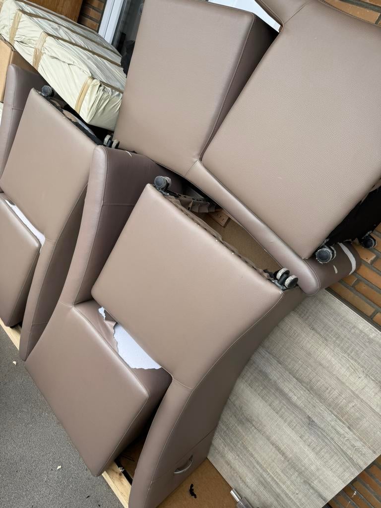 6 Stoelen met wieltjes, Huis en Inrichting, Ophalen, Kunststof, Gebruikt, Overige kleuren