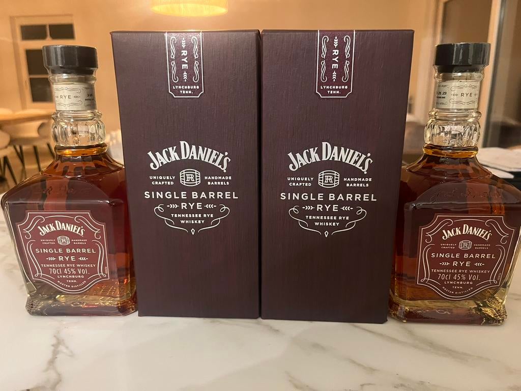 2 flessen Jack Daniels Single Barrel Rye, Verzamelen, Ophalen of Verzenden