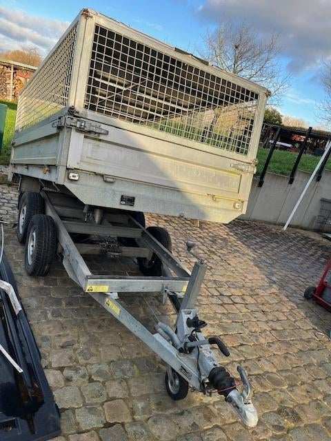 Saris PK 20 kipper aanhangwagen met loofnetten + oprijrampen, Auto diversen, Aanhangers en Bagagewagens, Ophalen, Gebruikt