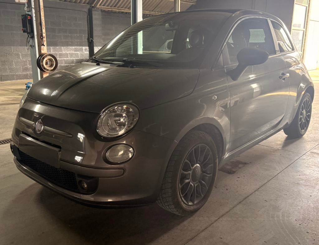 Fiat 500C 0.9 es semi cuir radar arr conditions marchand, Auto's, Fiat, Euro 5, Zwart, Cabriolet, Leder en Stof