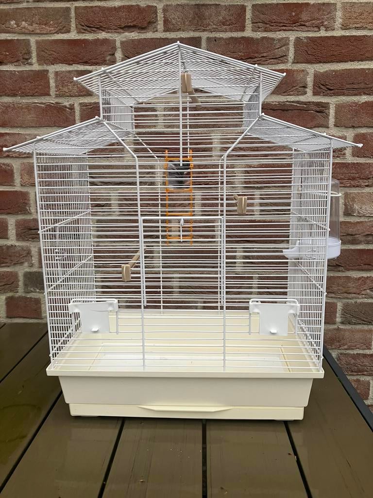WITTE VOGELKOOI MET OPENDAKJE V KANARIE-PARKIET NU 45 EURO, Dieren en Toebehoren, Ophalen, Zo goed als nieuw, Overige materialen
