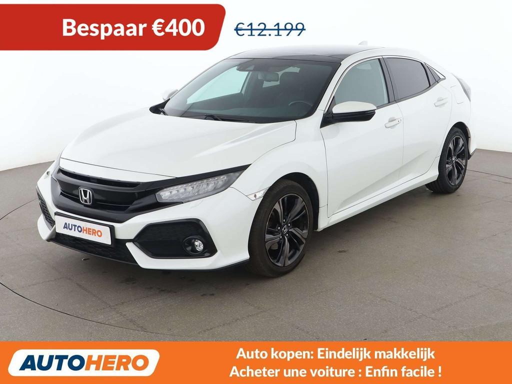 Honda Civic 1.0 VTEC Executive Premium (bj 2017), Auto's, Voorwielaandrijving, Adaptive Cruise Control, Gebruikt, Zwart