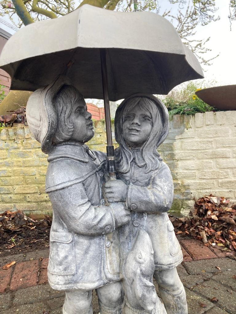 Tuinbeeld koppeltje, Tuin en Terras, Ophalen, Zo goed als nieuw, Steen, Mensenbeeld