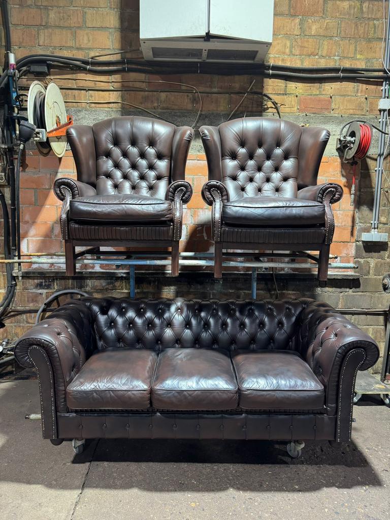 Prachtige lederen chesterfield bankstel, Enlèvement