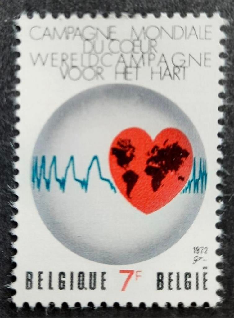 België: OBP 1619 ** Het hart 1972., Postzegels en Munten, Postzegels | Europa | België, Frankeerzegel, Ophalen of Verzenden, Zonder stempel