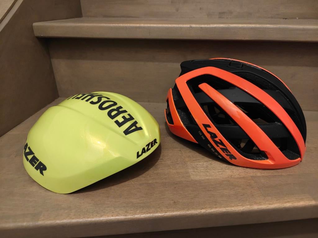 Casque de vélo de course Lazer Genesis taille S avec Aeroshe, S, Lazer, Enlèvement ou Envoi, Comme neuf