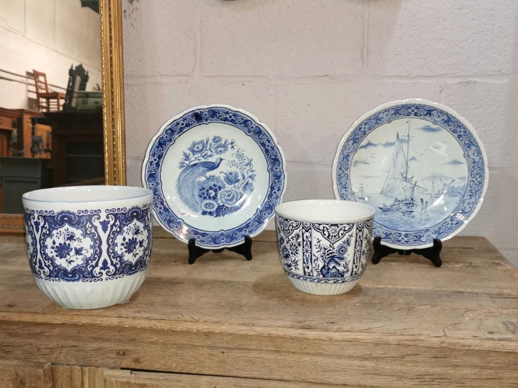 collectie grote antieke Delftse porselein alle gestempeld, Ophalen of Verzenden