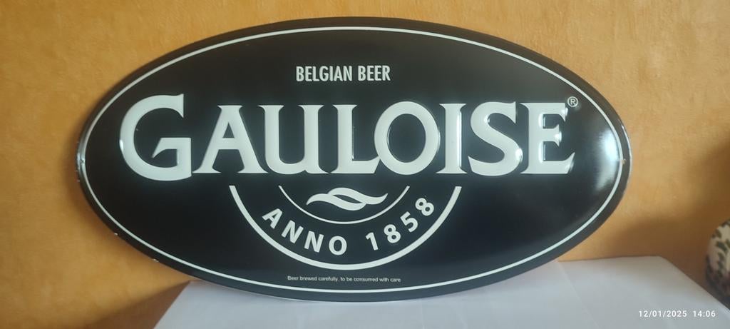 Plaque de brasserie en tôle . Bière GAULOISE ., Enlèvement ou Envoi, Comme neuf, Panneau, Plaque ou Plaquette publicitaire, Autres marques