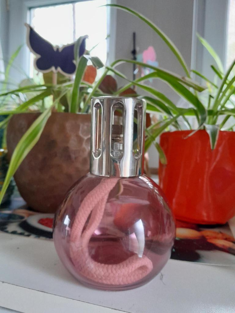 Lampe Berger Paris Basic Lampe à huile ronde en verre transp, Huis en Inrichting, Ophalen, Zo goed als nieuw, Verre fumé