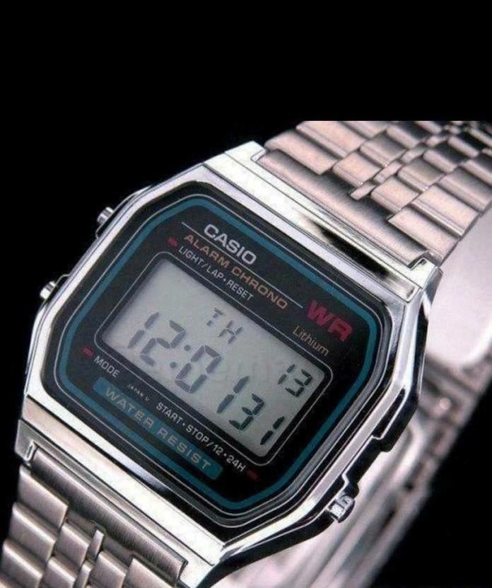 montre Casio Vintage Retro Digital Alarm Chrono A159WA-N1, Casio, Enlèvement ou Envoi, Argent, Acier