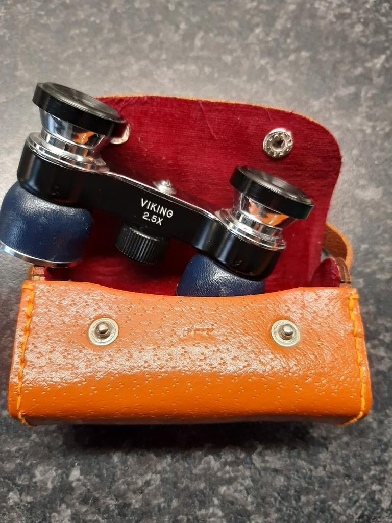 vintage VIKING kleine zakverrekijker 2.5x, Verzenden