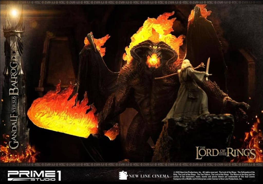 Prime 1 Studio Masterline Standbeeld van Balrog vs Gandalf, Verzamelen, Beelden en Beeldjes, Nieuw, Fantasy, Ophalen of Verzenden