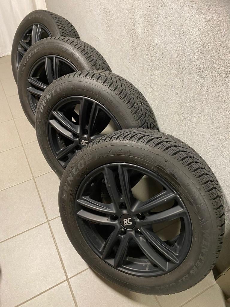 Aluminium velgen zwart, Pneus hiver, 16 pouces, Véhicule de tourisme, 205 mm