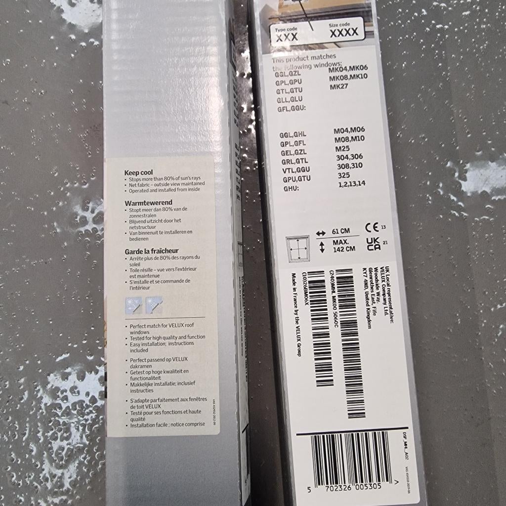 VELUX buitenste zonnescherm x 2, Ophalen of Verzenden, Nieuw
