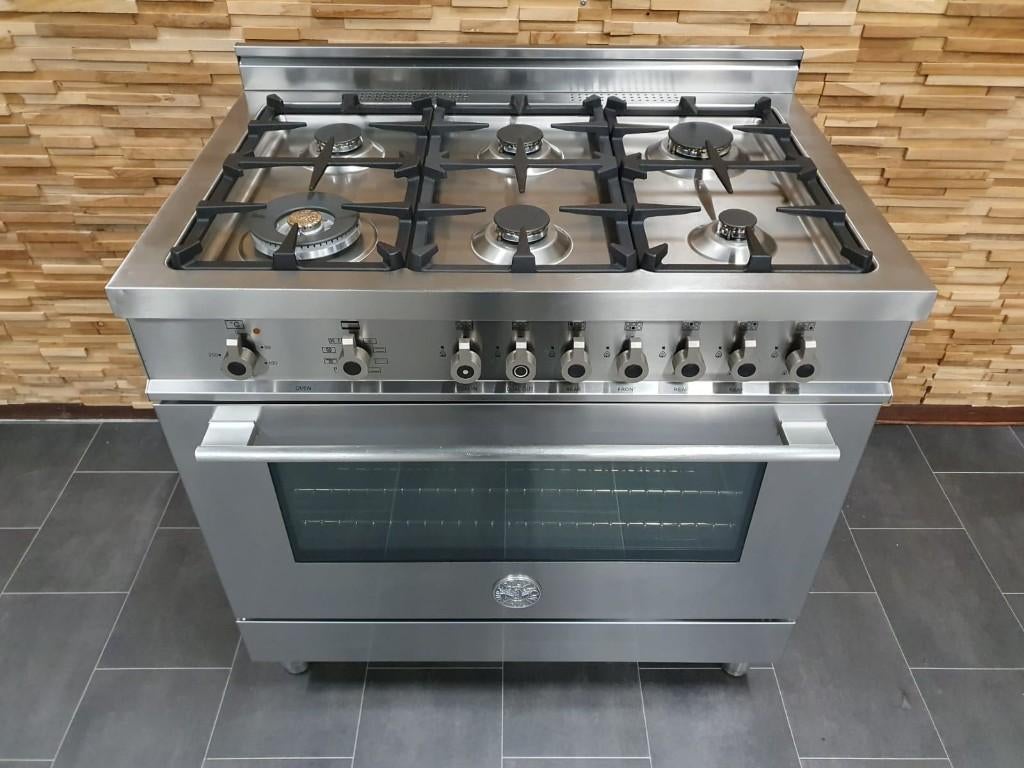 🔥Luxe Bertazonni Fornuis 90cm RVS 1 oven 6 pits, Elektronische apparatuur, Fornuizen, Ophalen, 60 cm of meer, Zo goed als nieuw