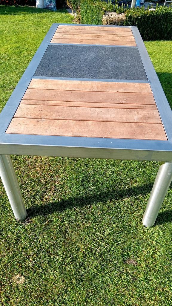 Mooie inox tafel met graniet, Ophalen