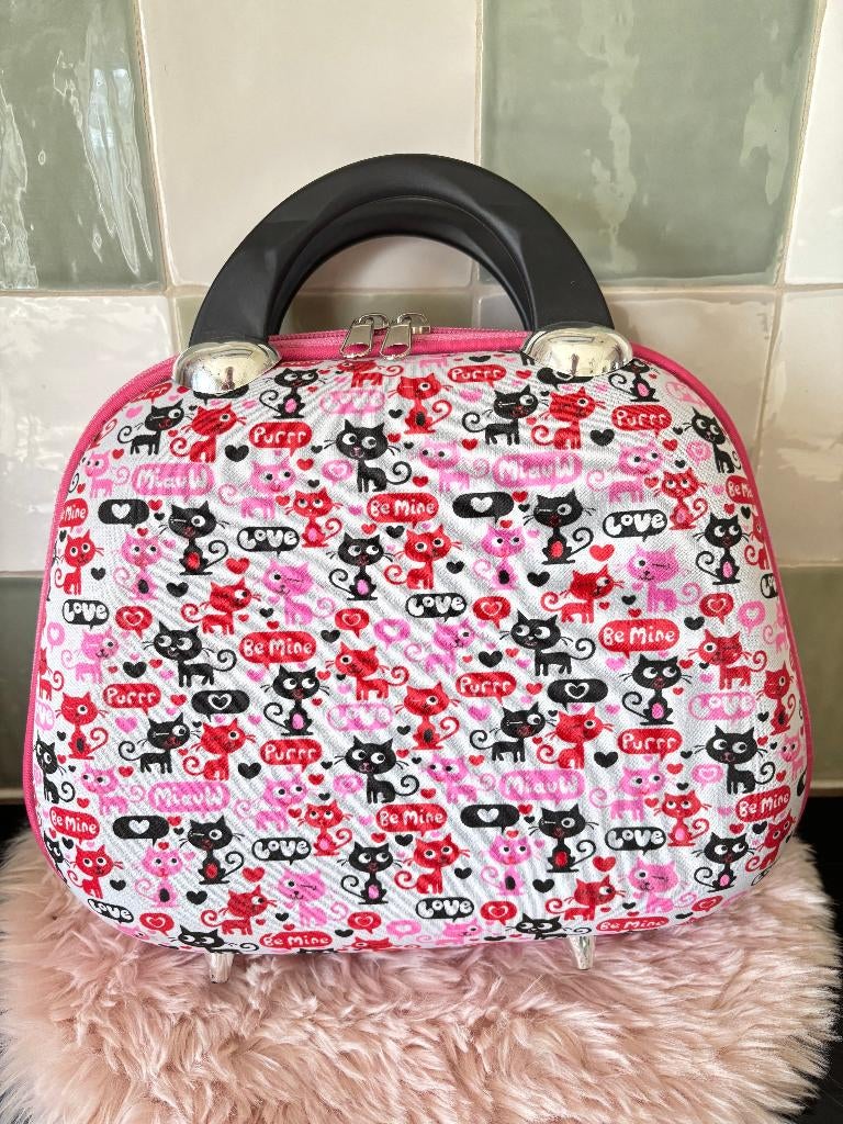 kids' beautycase kat, Ophalen of Verzenden, Zo goed als nieuw, Roze, Hardcase