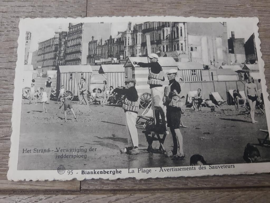 Onbeschreven postkaart Blankenberge - verwittiging redders, Verzamelen, Postkaarten | België, Ophalen of Verzenden