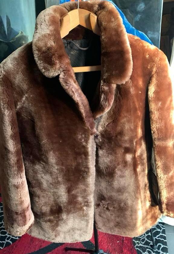 Zeer mooi warm echt leer dames mantel  38/40 maat, Enlèvement ou Envoi, Comme neuf, Taille 38/40 (M), Beige