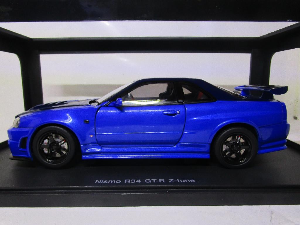 autoart 1:18 nissan r34 gt-r z-tune bayside blue, Enlèvement ou Envoi, Comme neuf, Voiture, Autoart