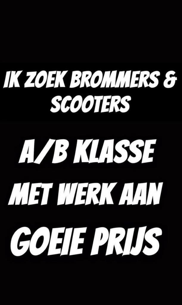 OP ZOEK KAPOTTE BROMMERS/ SCOOTERS, A/B, MET WERK OF ZONDER, Enlèvement