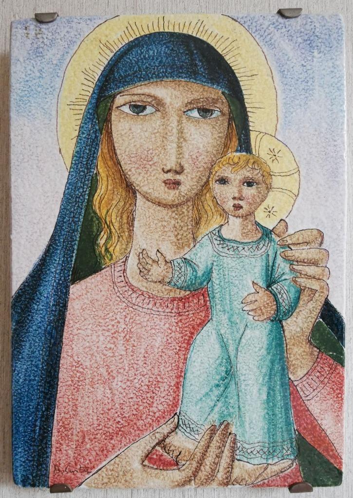 Italiaanse keramische plaat / Maria en Kindje Jezus, Ophalen