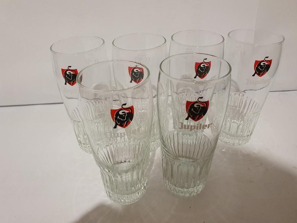 Jupiler bierglas (6x), Verzamelen, Glas en Drinkglazen, Zo goed als nieuw, Bierglas, Ophalen