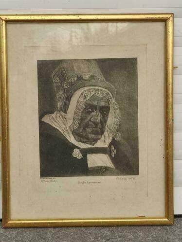 gravure vieille anversoise " de felicien rops, Enlèvement ou Envoi