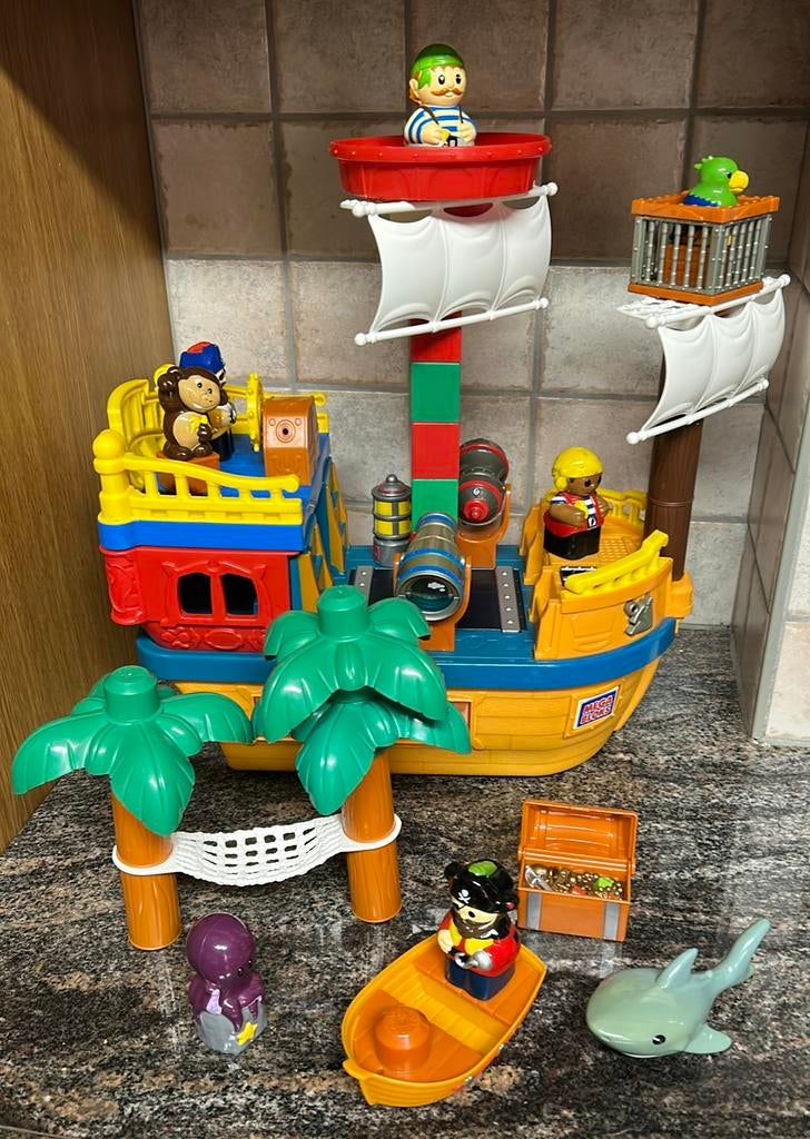 Piratenboot met extra van mega blockx, Enlèvement, Utilisé, Megabloks