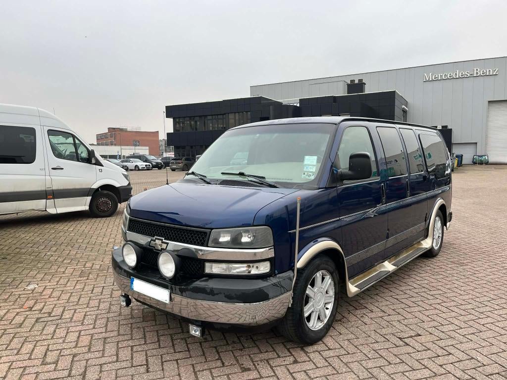 Chevrolet Van Express 5.3i V8 Benzine/LPG CAMPER, Auto's, Automaat, Blauw, 213 kW, Bedrijf