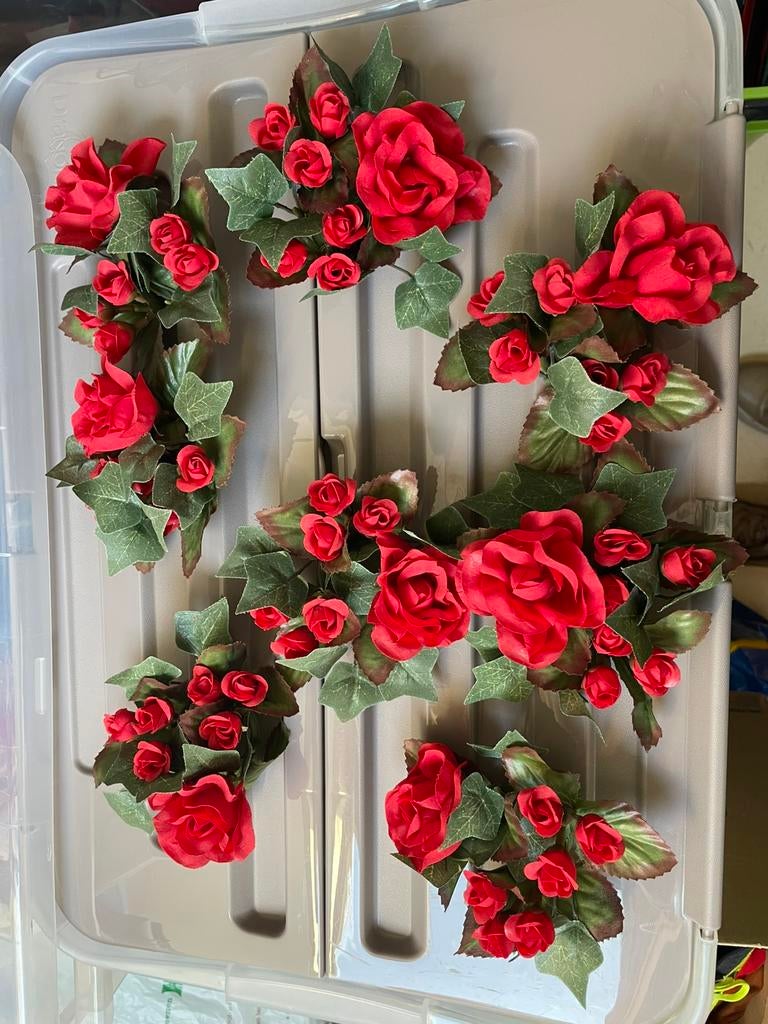 9 stoffen bloemen voor op kandelaars, Huis en Inrichting, Woonaccessoires | Kransen, Ophalen of Verzenden, Zo goed als nieuw