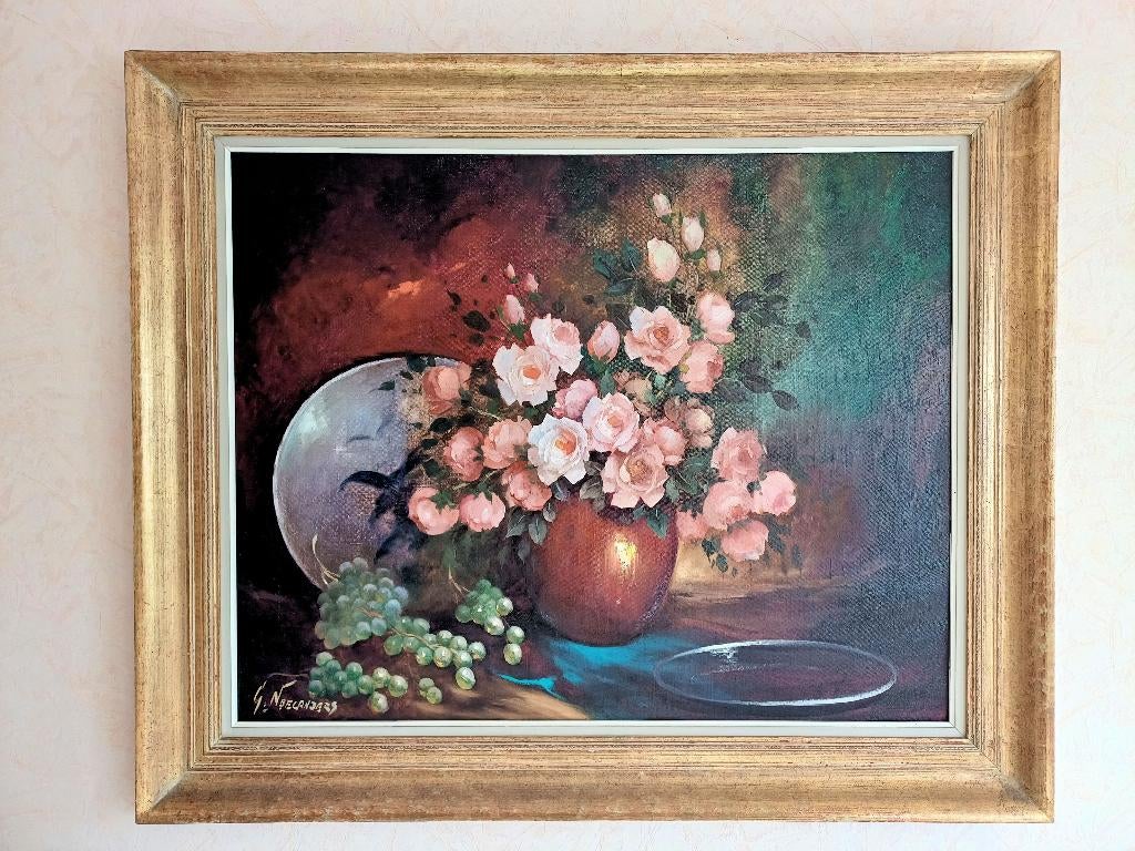 Tableau nature morte Gaston Noelanders, Antiquités & Art, Art | Peinture | Classique, Enlèvement