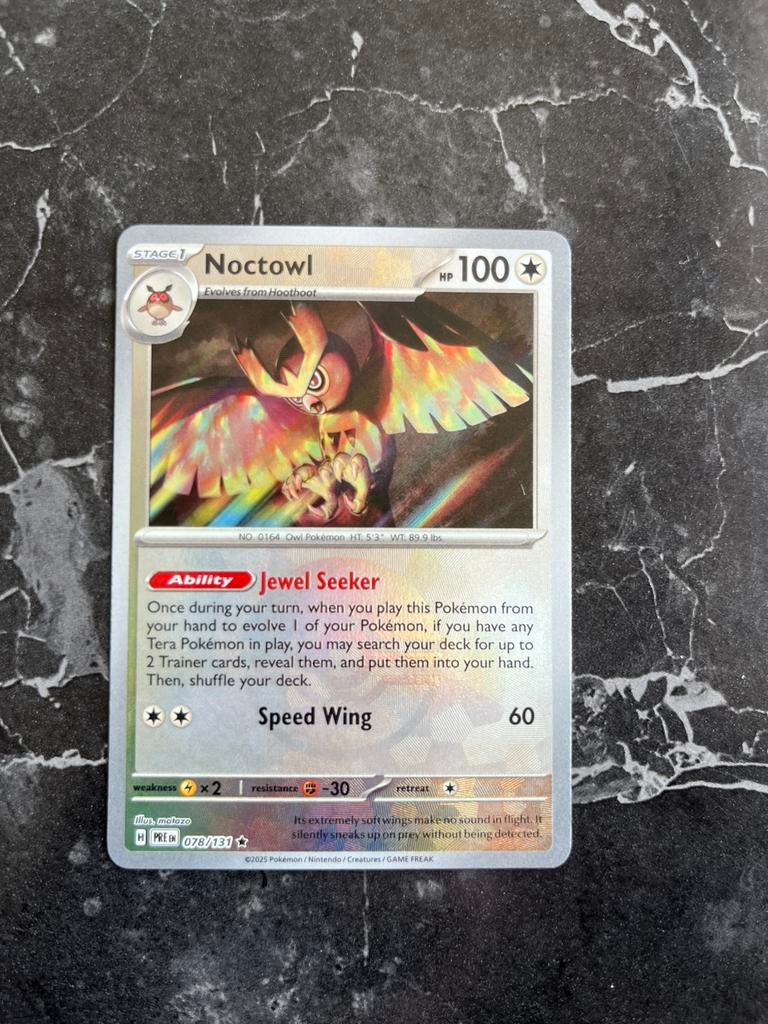 Noctowl 078/131 Prismatic Evolutions Pokeball, Enlèvement ou Envoi, Comme neuf