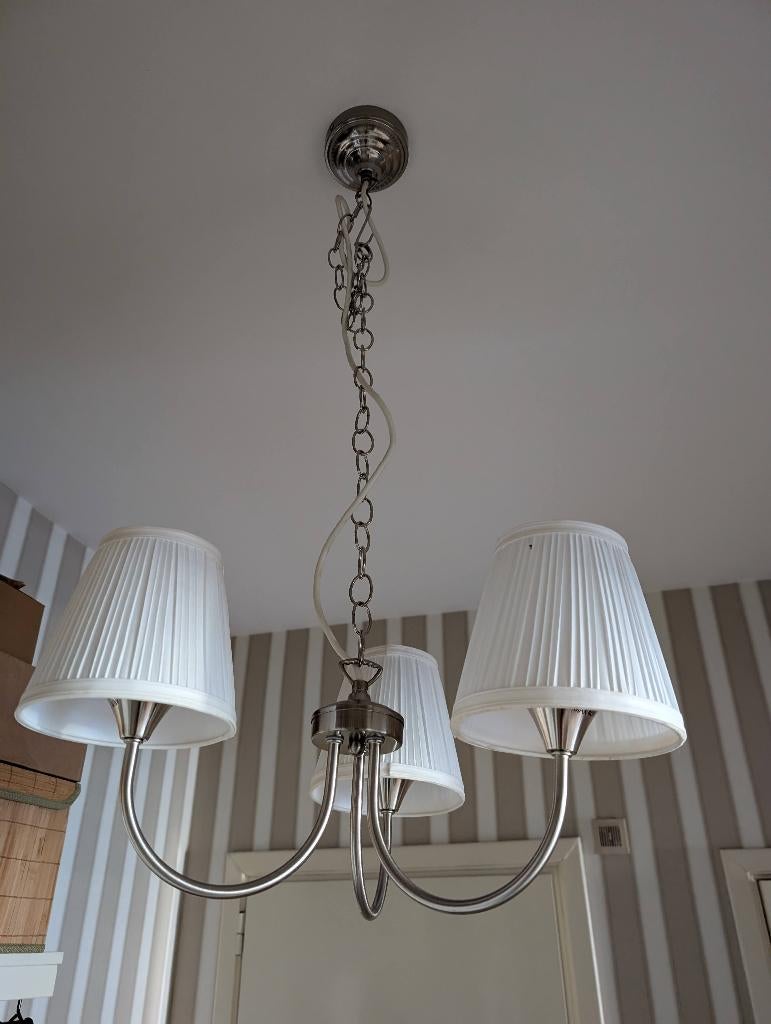 Suspension IKEA ARSTID avec ampoules incluses, Maison & Meubles, Enlèvement, Comme neuf, Tissus