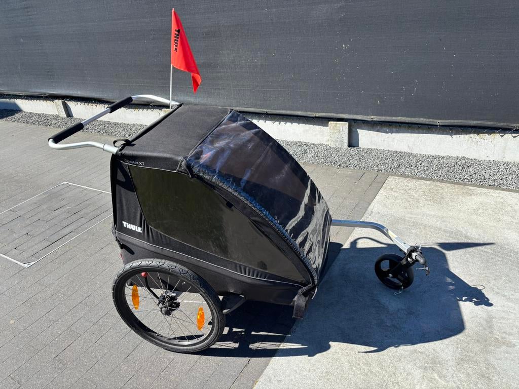 Fietskar thule coaster xt 2 kinderen, Vélos & Vélomoteurs, Enlèvement, Comme neuf