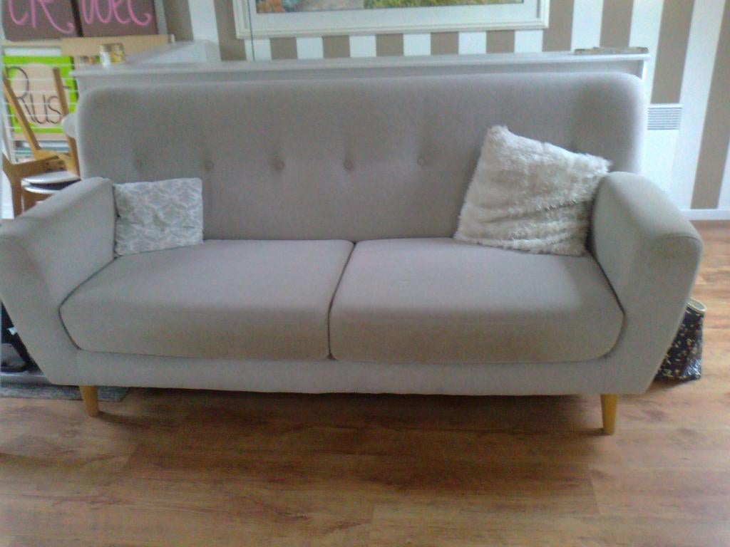 3-zit zetel grijs (retro model), Comme neuf, Enlèvement, Retro, Tissus